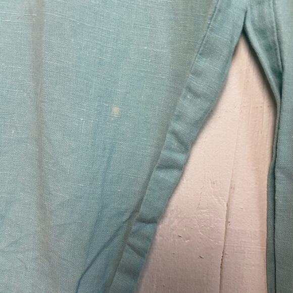 LA Blend 100% Linen Light Blue Embroidered Beaded Top Pants Set Size Medium - Picture 16 of 16